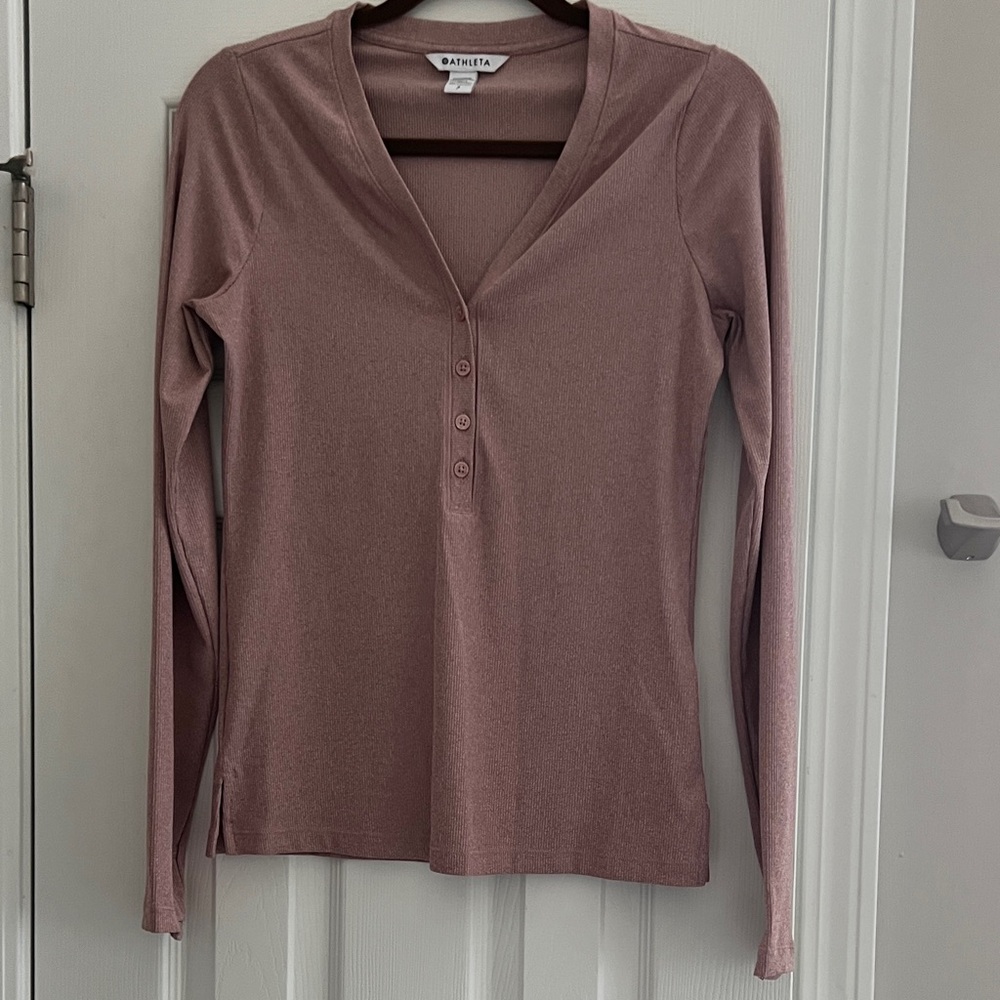 Athleta Mauve Long Sleeve Tee